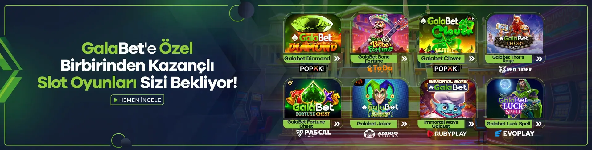 GalaBet'e özel slot oyunları
